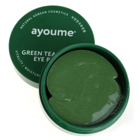 Патчи для глаз от отечности с экстрактом зеленого чая и алоэ AYOUME Green Tea &amp; Aloe Eye Patch 1,4гр*60 - фото 1