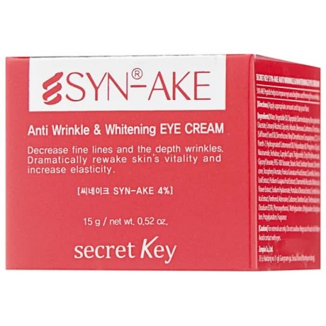 Антивозрастной крем для кожи вокруг глаз Secret Key Syn-Ake Anti Wrinkle &amp; Whitening Eye Cream - фото 2