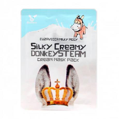 Тканевая маска с паровым кремом Elizavecca Silky Creamy Donkey Steam Cream Mask Pack - фото 2