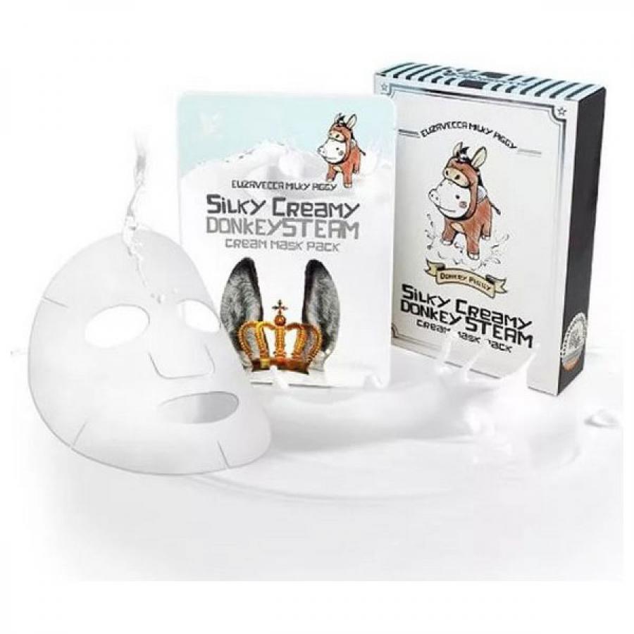 Тканевая маска с паровым кремом Elizavecca Silky Creamy Donkey Steam Cream Mask Pack