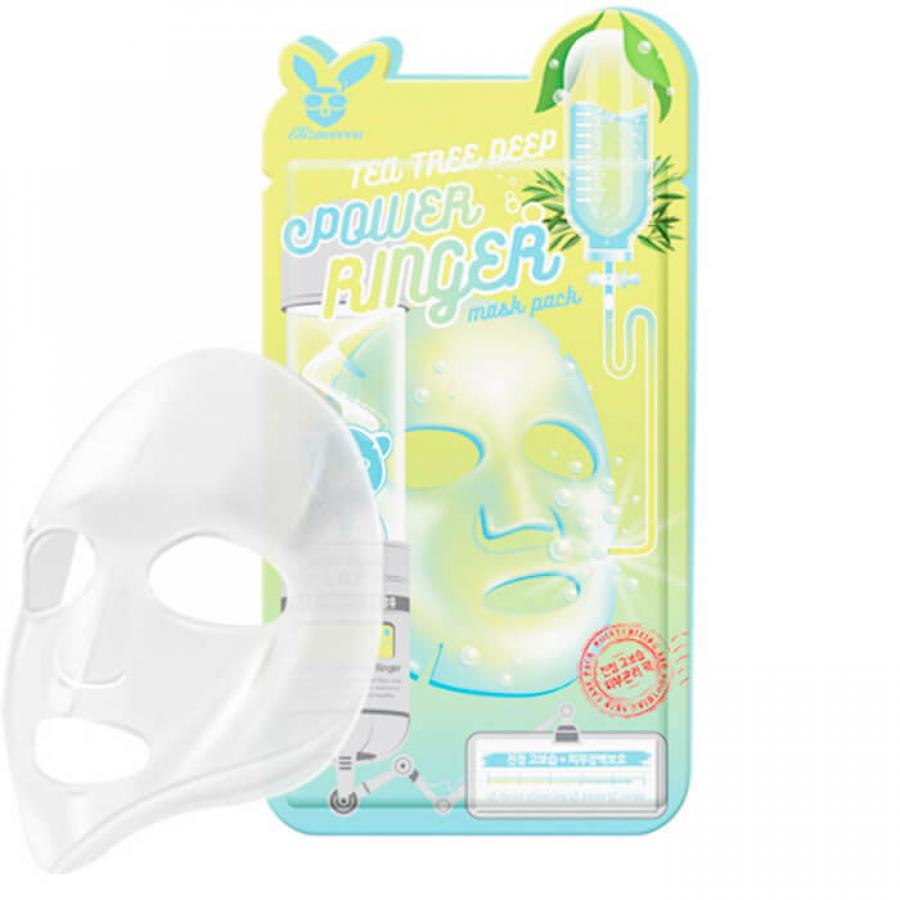 Успокаивающая тканевая маска Elizavecca Deep Power Ringer Mask Pack Tea Tree