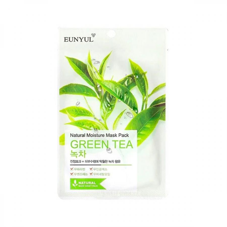 Маска тканевая с экстрактом зеленого чая Eunyul Natural Moisture Mask Pack Green Tea, 22мл