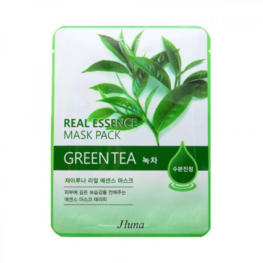 Тканевая маска с зеленым чаем JLuna Real Essence Mask Pack Green Te, 25мл