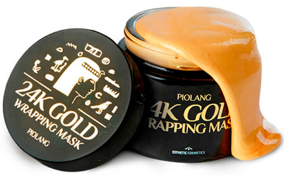 Маска для лица с 24 каратным золотом Esthetic House Piolang 24k Gold Wrapping Mask, 80 мл