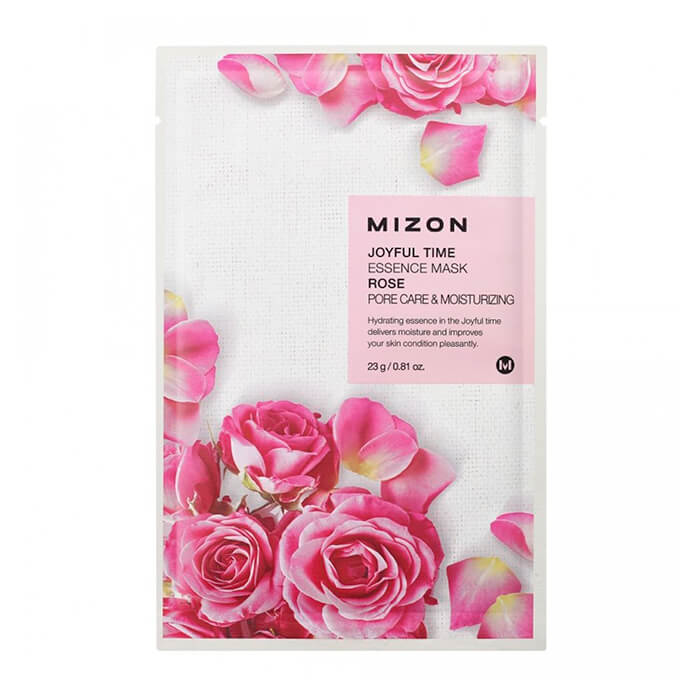 Тканевая маска для лица с экстрактом лепестков розы Mizon Joyful Time Essence Mask Rose