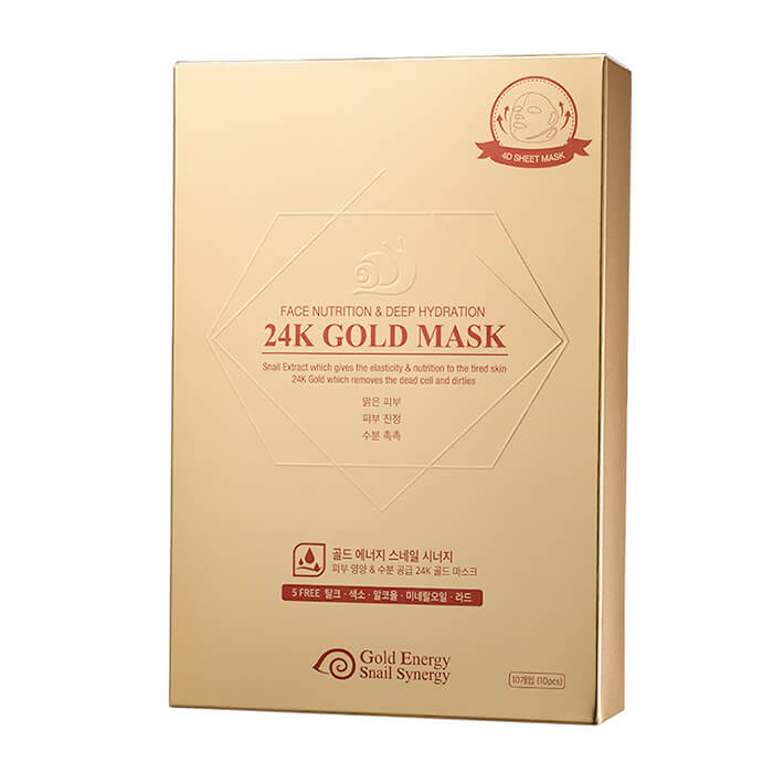 Маска для лица питательная J&G Cosmetics Gold Snail Face Nutrition Mask, коробка