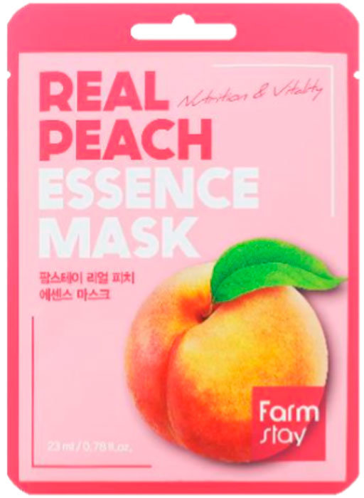 Тканевая маска для лица с экстрактом персика FarmStay Real Peach Essence Mask, 23ml