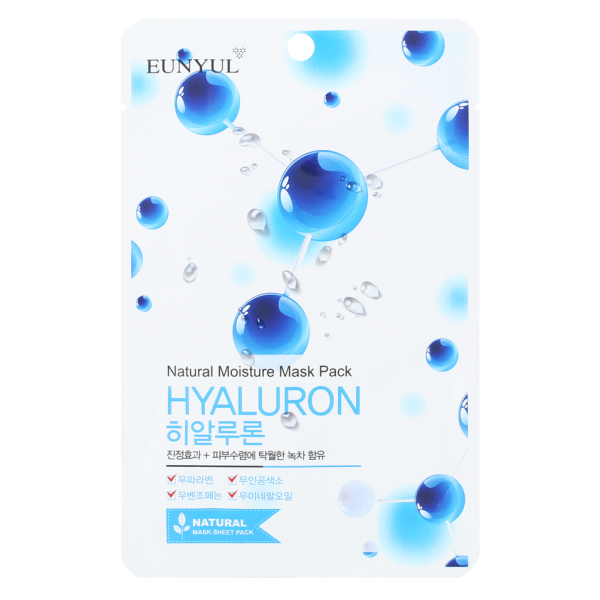 Маска тканевая с гиалуроновой кислотой Eunyul Natural Mosture Mask Pack Hyaluron, 22ml
