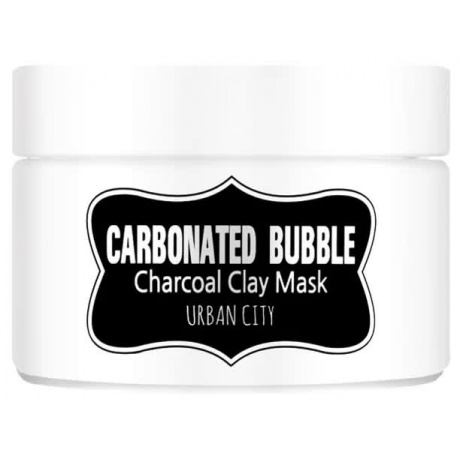 Маска для лица глиняно-пузырьковая на основе угольного порошка Urban City Carbonated Bubble Charcoal Clay Mask 100мл - фото 1