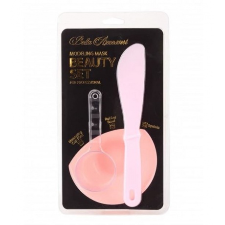 Набор для нанесения альгинатных масок Anskin Beauty Set Pink (Rubber Ball Small/Spatula middle/Measuring Cup) 1*4 - фото 1