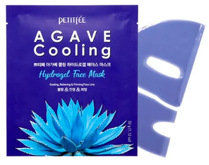Охлаждающая гидрогелевая маска с экстрактом агавы Petitfee Agave Cooling Hydrogel Face Mask