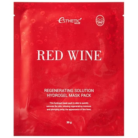 Набор гидрогелевых маскок для лица Esthetic House Red Wine Regenerating Solution Hydrogel Mask Pack, 5шт - фото 1