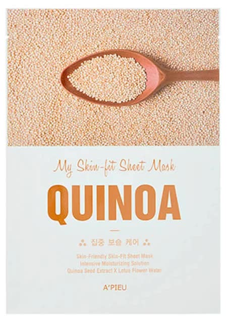 Tканевая маска для лица с экстрактом киноа APIEU My Skin-Fit Sheet Mask Quinoa
