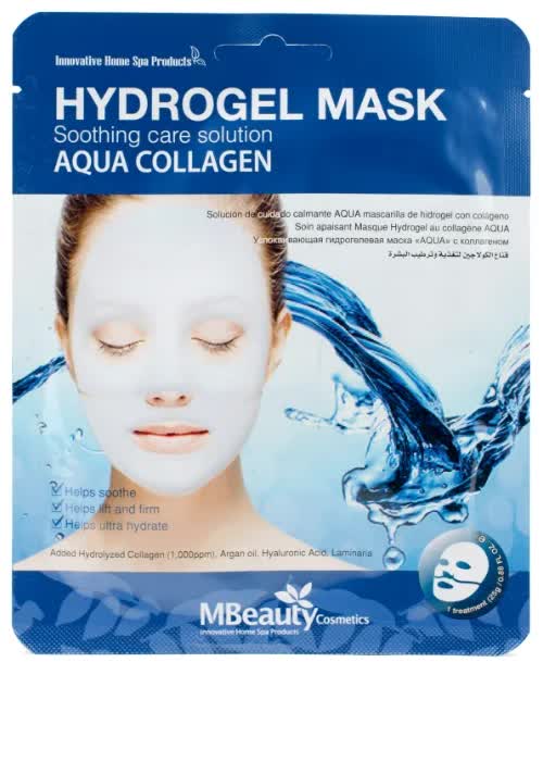 Успокаивающая увлажняющая гидрогелевая маска с коллагеном MBeauty Aqua Collagen Hydrogel Mask, 25г