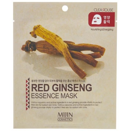 Маска для лица тканевая красный женьшень Mijin Cosmetics Red Ginseng Essence Mask 25 г - фото 1