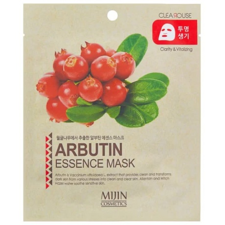 Маска тканевая для лица c арбутином Mijin Cosmetics Arbutin Essence Mask 25 г - фото 1