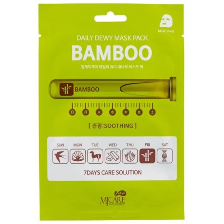 Маска тканевая для лица c экстрактом бамбука Mijin Cosmetics Mj Care Daily Dew Mask Pack Bamboo 25 г - фото 1