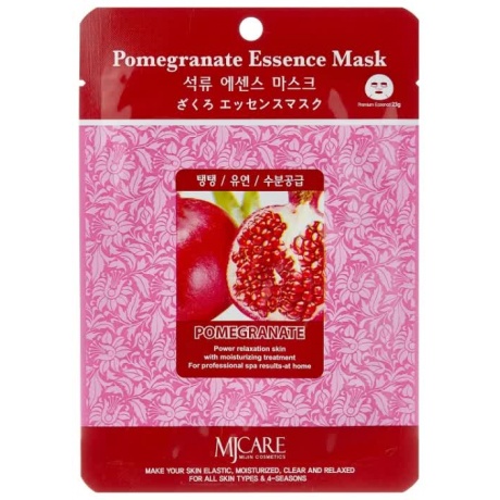 Маска тканевая для лица с экстрактом граната Mijin Cosmetics Pomegranate Essence Mask 23 г - фото 1