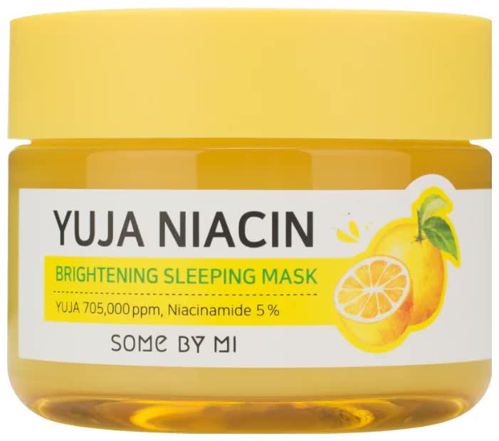 Маска для лица ночная для сияния кожи с экстрактом юдзу и ниацинамидом Some By Mi Yuja Niacin 30 Days Miracle Brightening Sleeping Mask Mini, 60 г