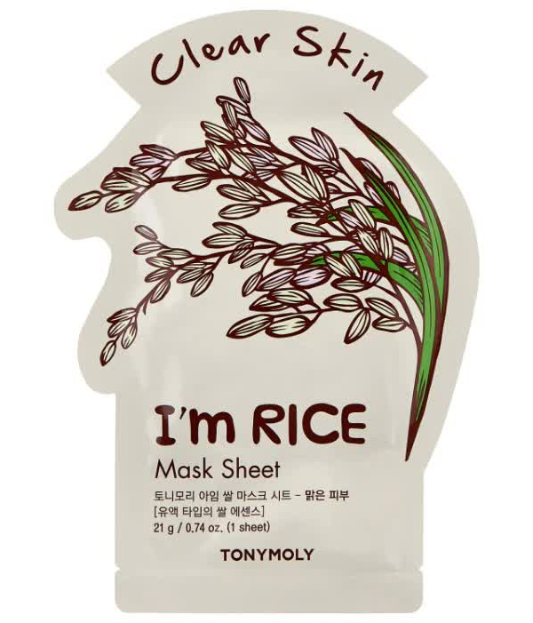 TONYMOLY Очищающая тканевая маска для лица с экстрактом риса Im RICE Mask Sheet Clear Skin, 21г