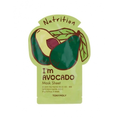 TONYMOLY Питательная тканевая маска для лица с экстрактом авокадо I'm AVOCADO Mask Sheet Nutrition, 21г - фото 1
