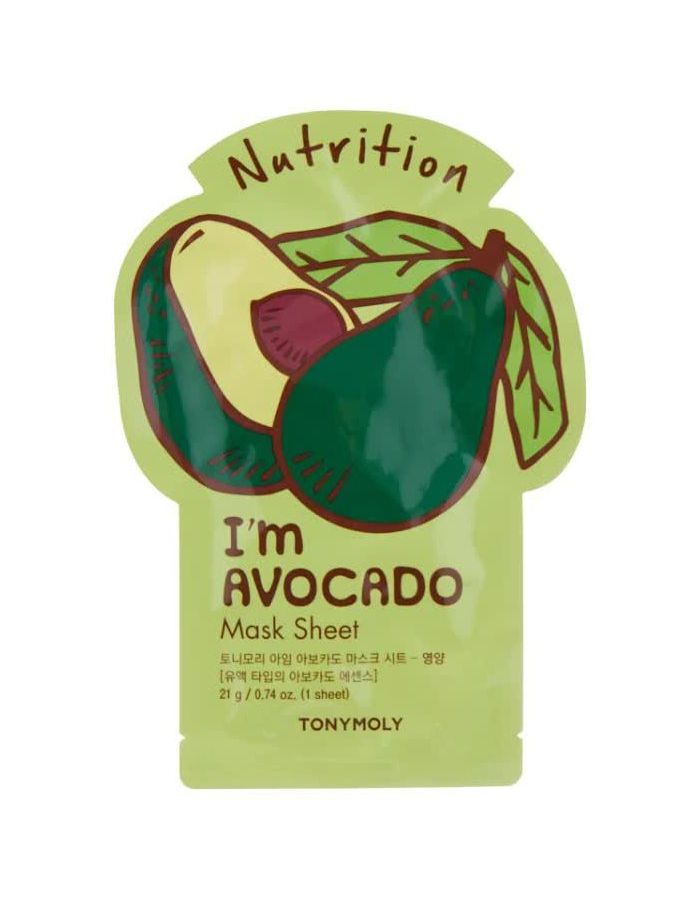 TONYMOLY Питательная тканевая маска для лица с экстрактом авокадо Im AVOCADO Mask Sheet Nutrition, 21г