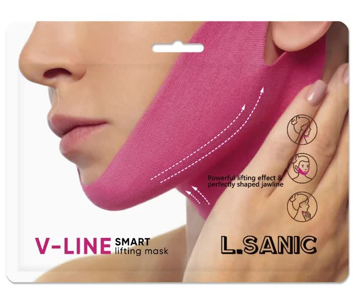 Маска-бандаж для коррекции овала лица с охлаждающим эффектом L.Sanic V-line Cooling Lifting Face Mask, 20g