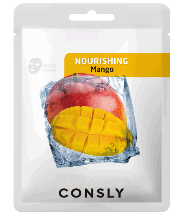 Питательная тканевая маска с экстрактом манго, 20мл, CONSLY CONSLY Mango Nourishing Mask Pack, 20ml