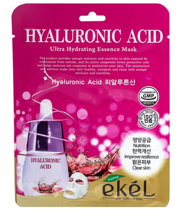 EKEL Маска тканевая с гиалуроновой кислотой HYALURONIC ACID Ultra Hydrating Essence Mask, 25 мл