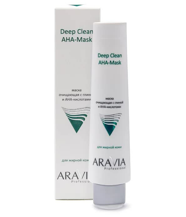 Маска очищающая Aravia Professional с глиной и AHA-кислотами для лица Deep Clean AHA-Mask