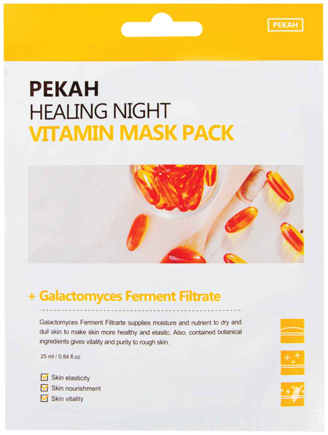 Вечерняя витаминная тканевая маска Pekah, 25мл