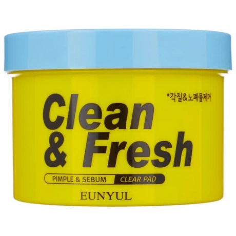 Очищающие диски с кислотами Eunyul Clean &amp; Fresh Pimple &amp; Sebum Clear Pad, 170мл - фото 1