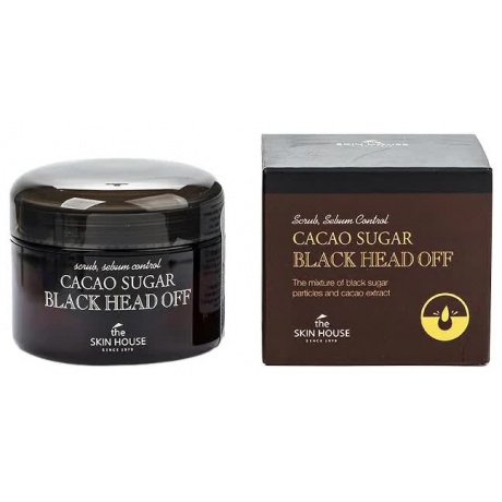 Скраб против черных точек с коричневым сахаром и какао The Skin House Сacao Sugar Black Head Off, 50гр - фото 1