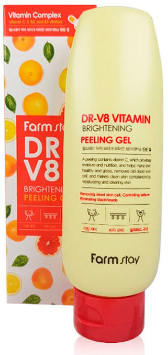 Отшелушивающий гель с комплексом витаминов FarmStay Dr-V8 Vitamin Brightening Peeling Gel, 150ml