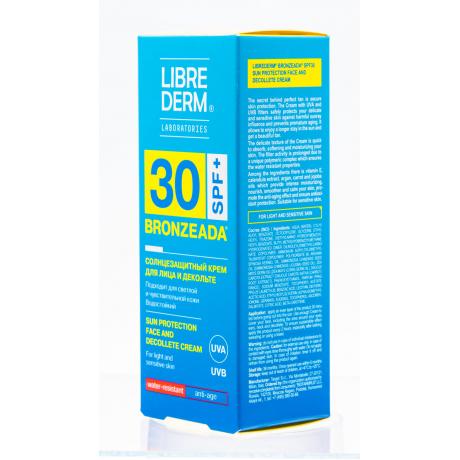 Librederm Bronzeda крем для лица и зоны декольте солнцезащитный SPF30, 50 мл - фото 3