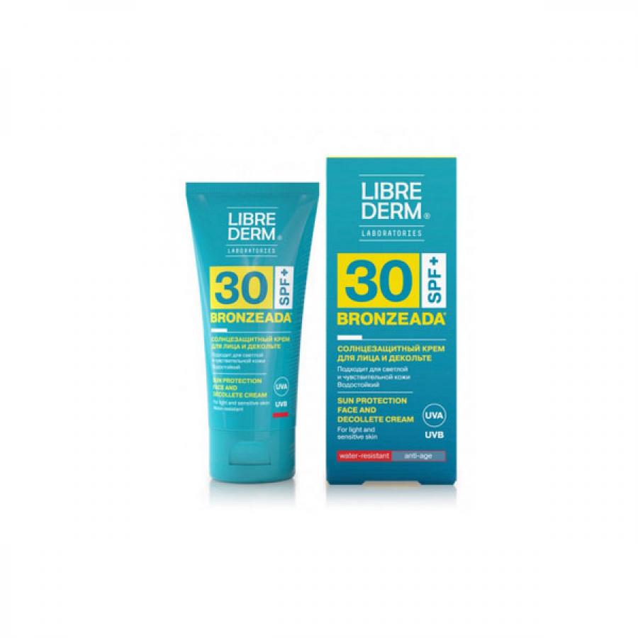 Librederm Bronzeda крем для лица и зоны декольте солнцезащитный SPF30, 50 мл