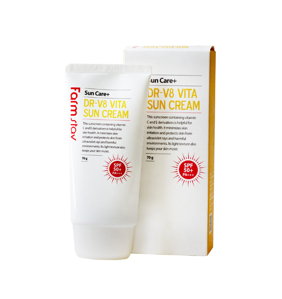 Витаминизированный солнцезащитный крем FarmStay DR-V8 Vita Sun Cream SPF 50, 70мл