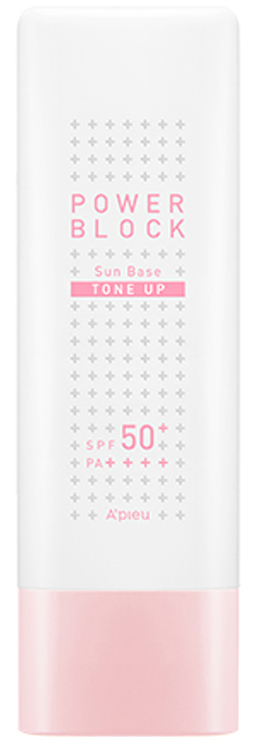 Осветляющая солнцезащитная база под макияж A'PIEU Power Block Tone Up Sun Base Pink SPF50