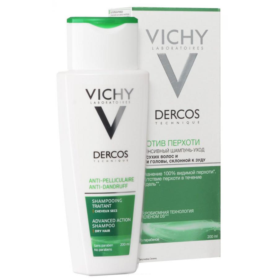 Шампунь для волос Vichy Dercos Anti-dandruff, 200 мл, от перхоти для сухих волос и кожи головы
