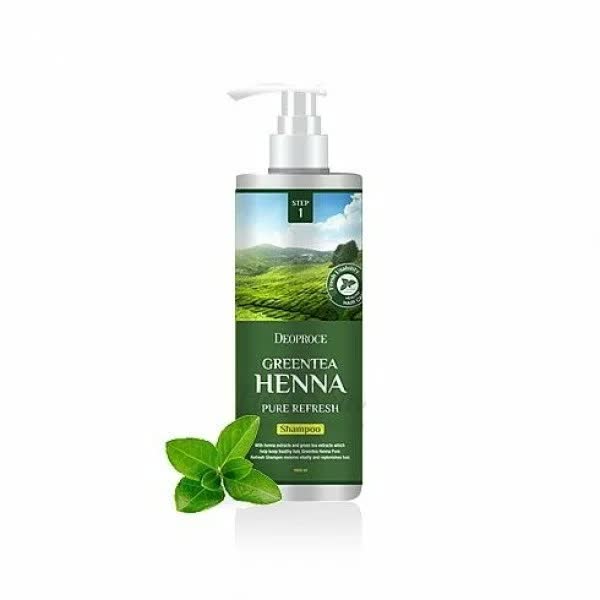 Шампунь для волос с зеленым чаем и хной Deoproce Greentea Henna Pure ReFresh Shampoo 1000мл