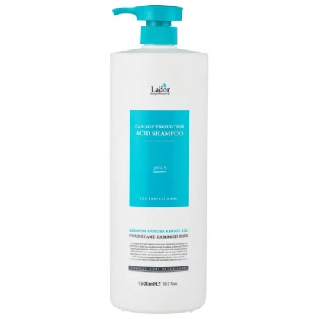 Бесщелочной шампунь с коллагеном и аргановым маслом La'dor Damaged Protector Acid Shampoo 1500 мл - фото 1
