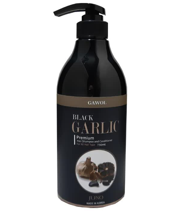 Шампунь-кондиционер против выпадения волос с черным чесноком, 750мл, JUNO JUNO Gawol Black Garlic Premium Hair Shampoo and Conditioner, 750ml