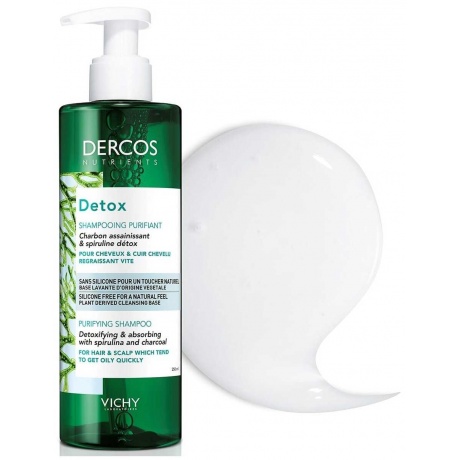 Глубоко очищающий шампунь DERCOS NUTRIENTS Detox Vichy, 250 мл  - фото 5