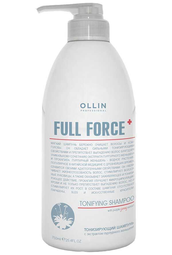 Тонизирующий шампунь Ollin Professional Full Force с экстрактом пурпурного женьшеня 750мл