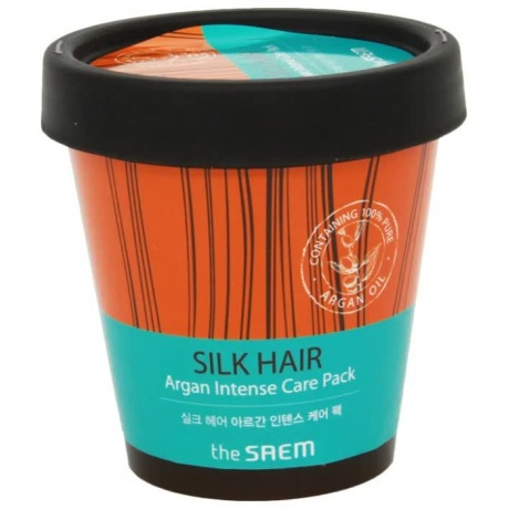 Маска интенсивная для волос The Saem Silk Hair Argan Intense Care Pack 200мл - фото 1