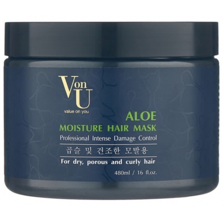 Von U Маска для волос с алоэ вера Aloe Moisture Hair Mask, увлажняющая, 480 мл - фото 1