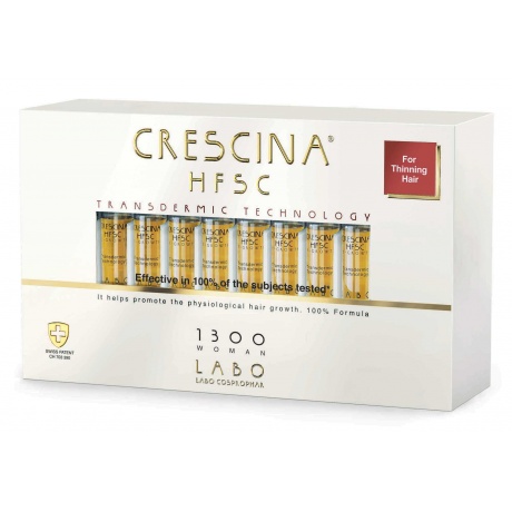 Лосьон для стимуляции роста волос Crescina Transdermic HFSC 1300 для женщин, 20 ампул3,5 мл*20 - фото 1
