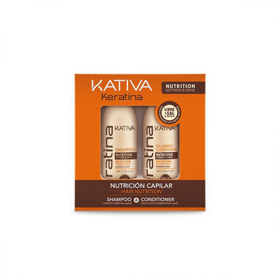 Набор для волос Kativa Keratina, 2*100 мл, укрепляющий с кератином