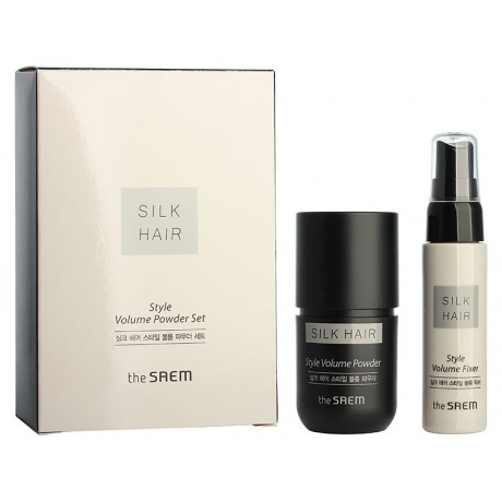 Набор для укладки волос The Saem Silk Hair Style Volume Powder Set 02 Natural Brown 30мл/10гр - фото 1