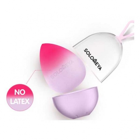 Косметический спонж для макияжа Solomeya меняющий цвет «Purple-pink» - фото 1
